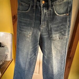 Judy Blue Denim Jeans with Brown Leather Patch size 25